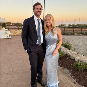 Shona Joy La Lune One Shoulder Dress in Powdered Blue